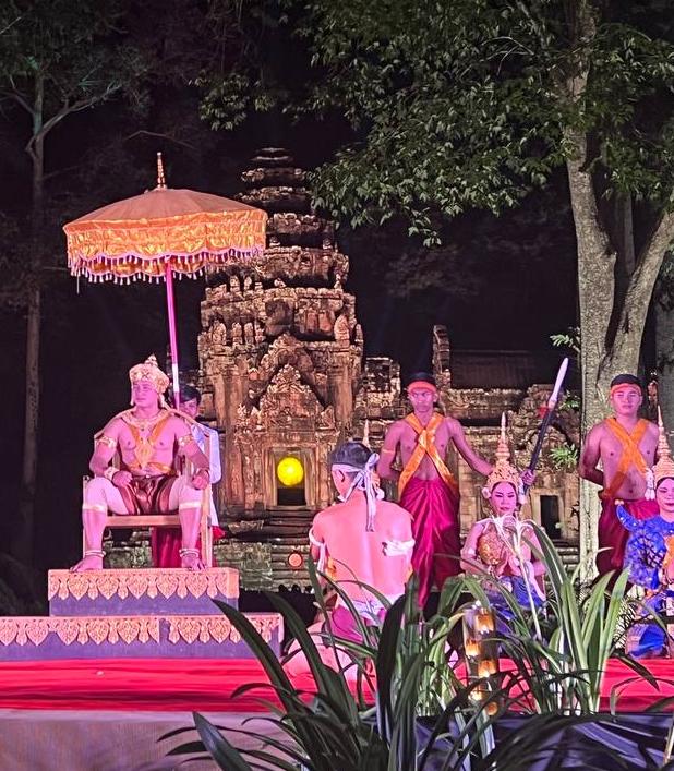 A traditional Khmer theatre performance at the temple